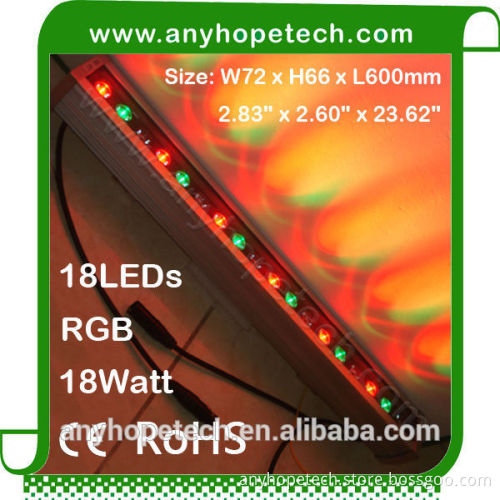 Brilliance colourful indoor 24v 18w dimmable led lights wall washer